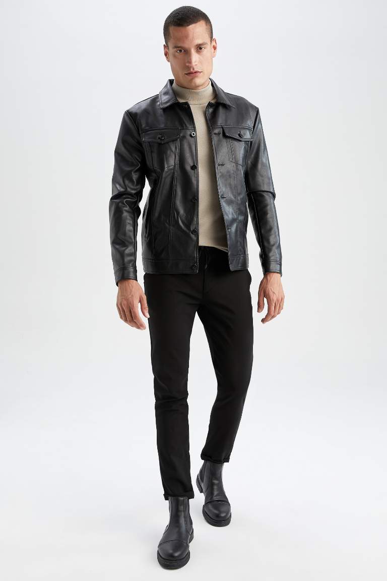 Black leather jacket
