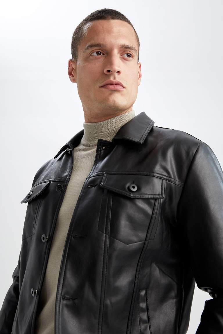 Black leather jacket