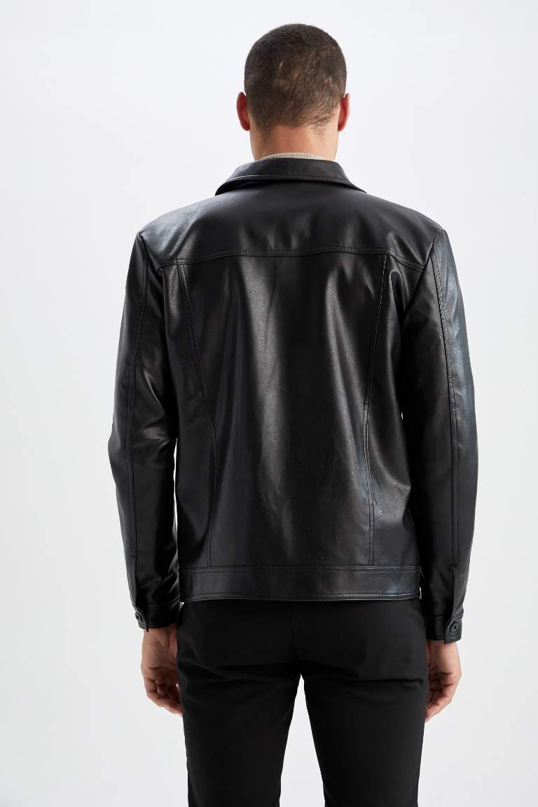 Black leather jacket
