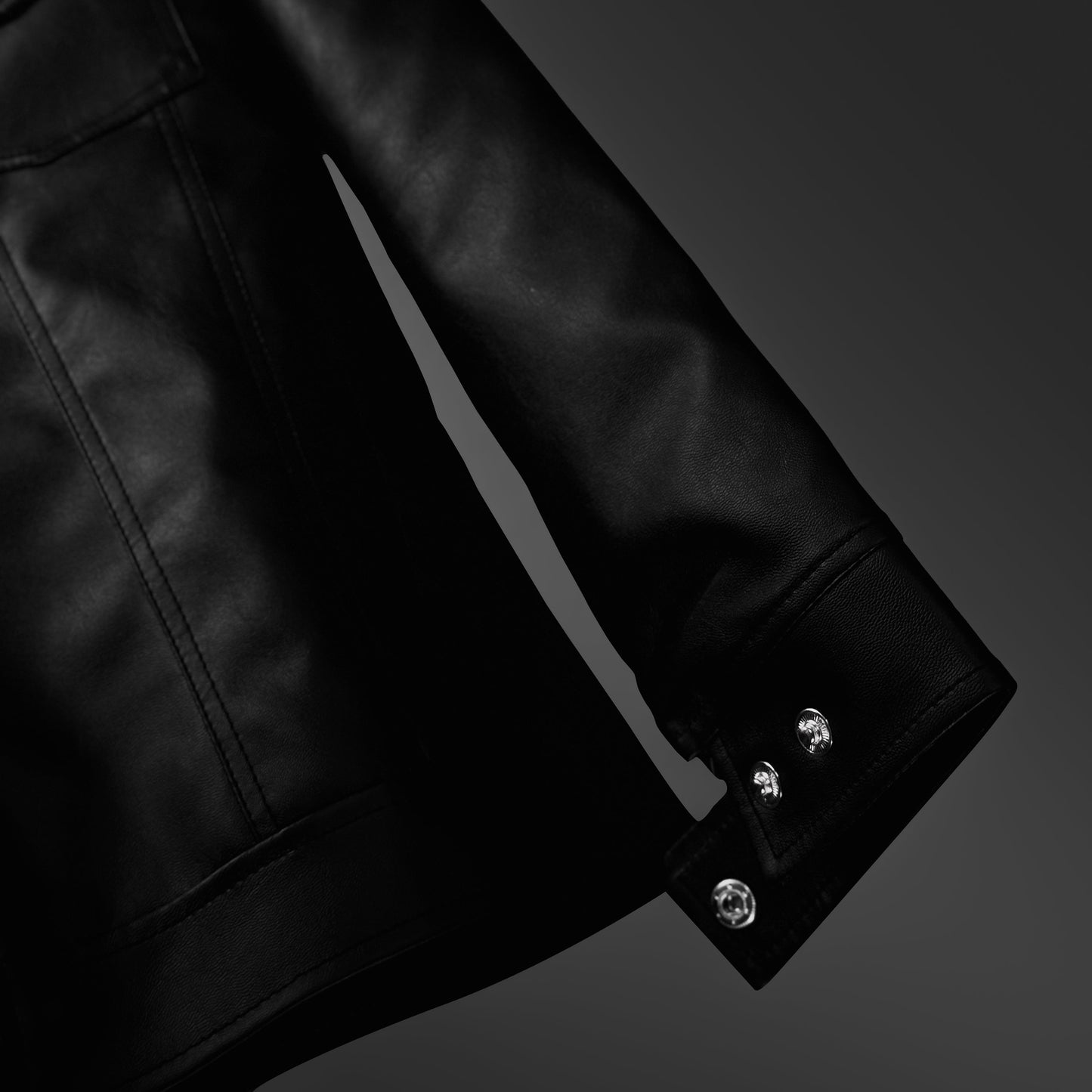 Men's black leather jacket